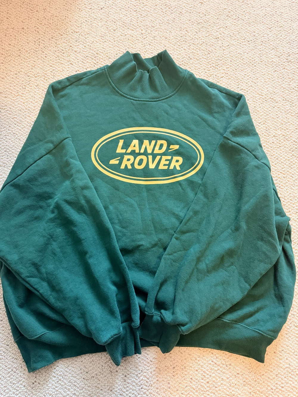 PacSun Land Rover Mock Neck Sweatshirt Green Gold Logo Unisex XS/S Pullover
